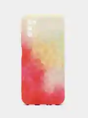 Кораллово-розовый накладка для Samsung A03S, силиконовая "Акварель"