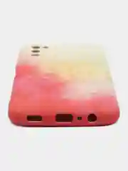 Кораллово-розовый накладка для Samsung A03S, силиконовая "Акварель"