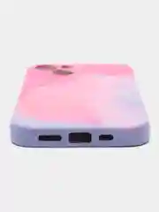 Тёмно-розовый накладка для iPhone 13 (6,1) силиконовая "Акварель"