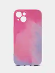 Тёмно-розовый накладка для iPhone 13 (6,1) силиконовая "Акварель"