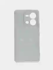 Черный силиконовый чехол на Vivo V25/V25e / Виво V25/V25е прозрачный, с рисунком, защита камеры