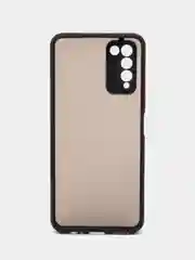 Накладка для Honor 10X Lite матовая с цветными краями, защита камеры, черный