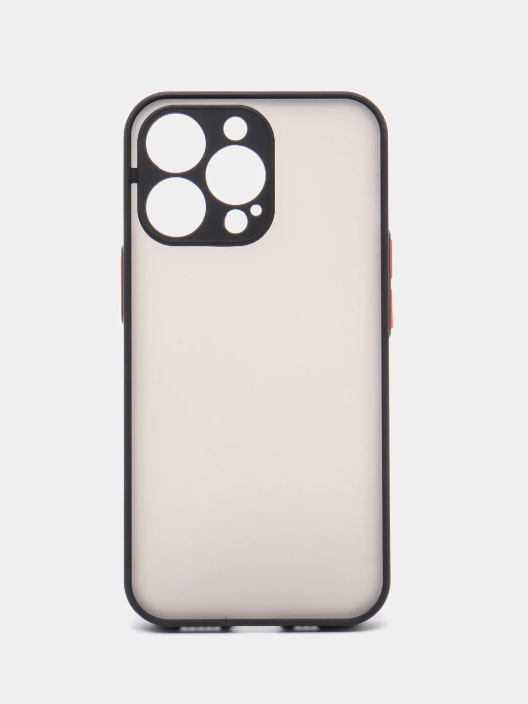 Черный накладка для IPhone 13 Pro (6,1), матовая, с цветными краями + защита камеры