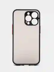 Черный накладка для IPhone 13 Pro (6,1), матовая, с цветными краями + защита камеры