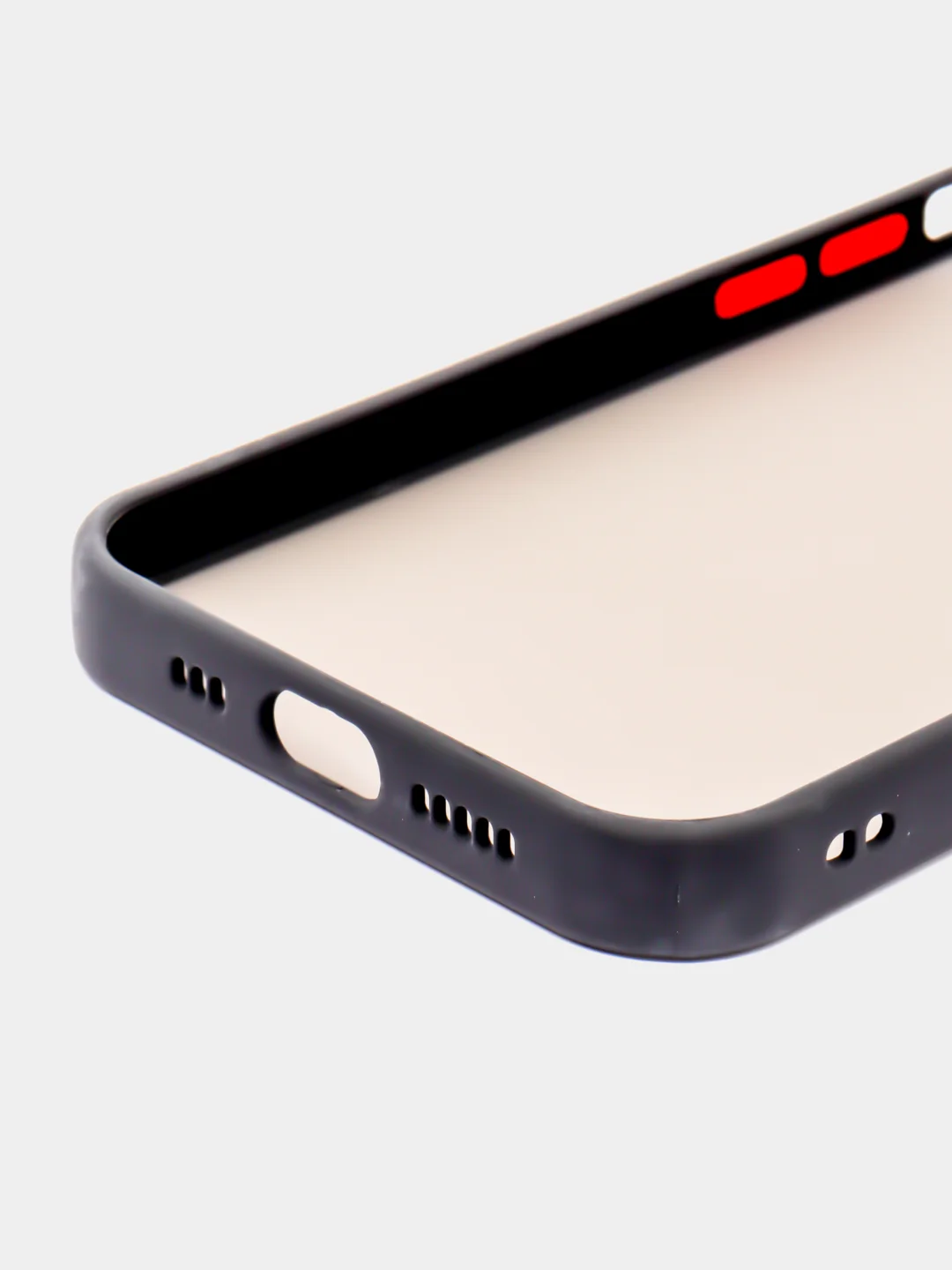 Черный накладка для IPhone 13 Pro (6,1), матовая, с цветными краями + защита камеры