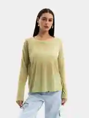 Зеленый женский лонгслив, оверсайз, полупрозрачный, кофта, свитшот