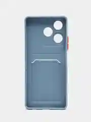 Синий меланж силиконовый чехол для Infinix Hot 30, с защитой камеры, прозрачный