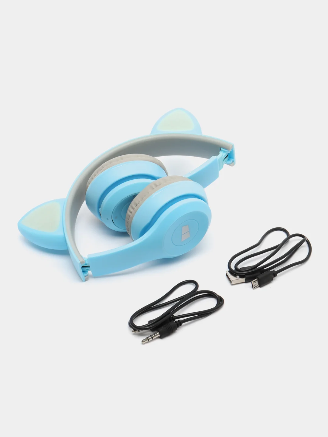 Синий накладные Bluetooth-наушники More choice HW24kids, беспроводные наушники 200 мАч