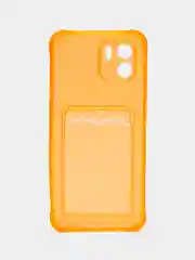 Красный силиконовый чехол Xiaomi Redmi A1, (Сяоми Редми А1), с карманом, прозрачный