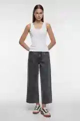 Серый джинсы-кюлоты wide leg широкие со средней посадкой женские Befree