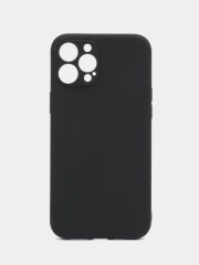 Чехол для iPhone 12 Pro Max (Айфон 12 про макс) черный, c защитой камеры