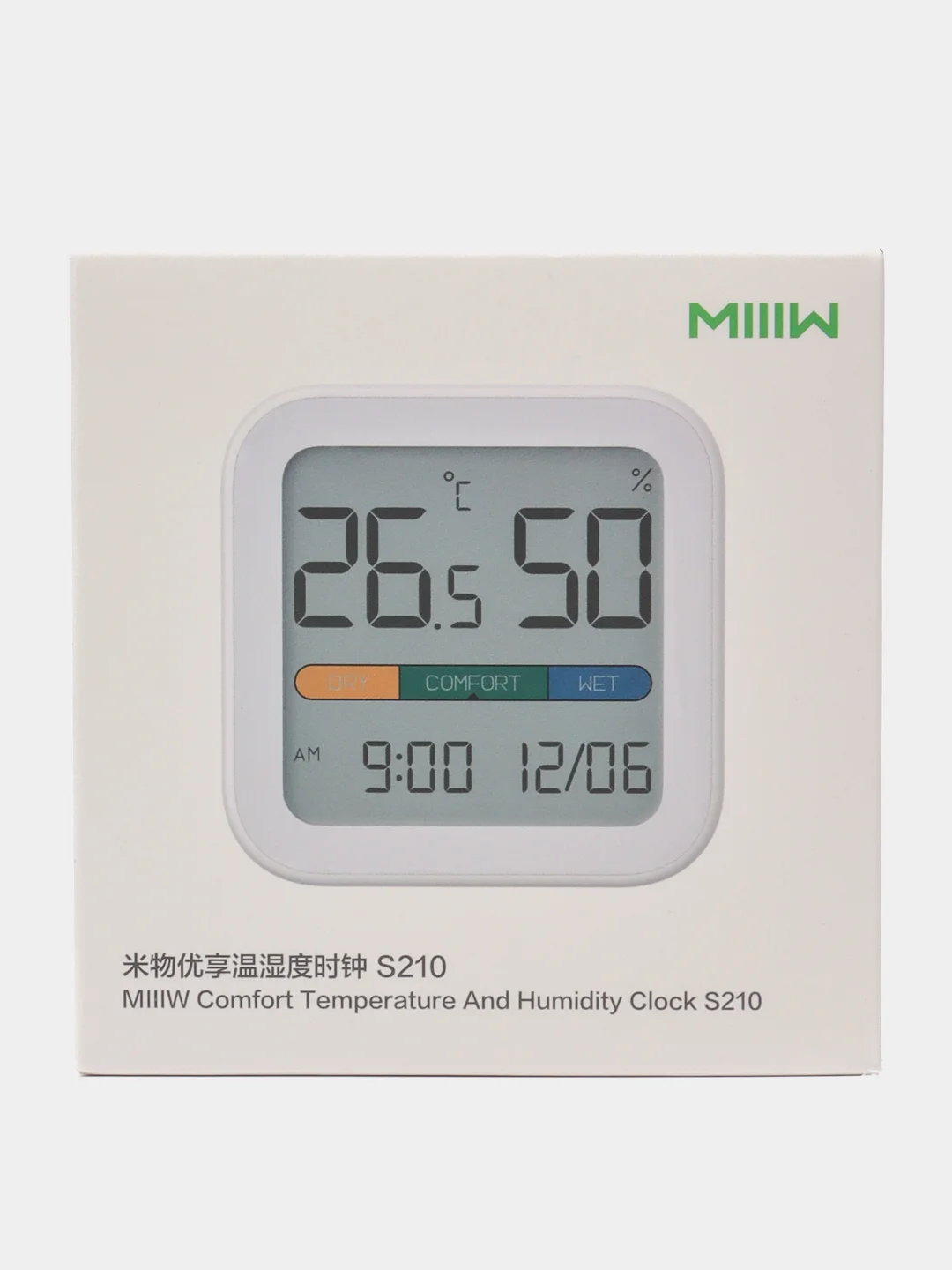 Метеостанция Xiaomi MIIIW Comfort Temperature And Humidity Clock S210, MW22S06