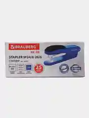 Степлер №24/6, 26/6 BRAUBERG "SX-39", до 25 листов, синий