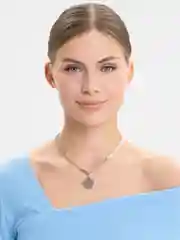 Колье на шею с жемчугом и подвеской, цепочка из титановой стали с круглым кулоном