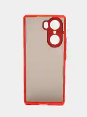 Красный чехол на Honor 60, полупрозрачный, матовый, цветные кнопки