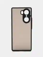 Черный чехол на Honor 60, полупрозрачный, матовый, цветные кнопки