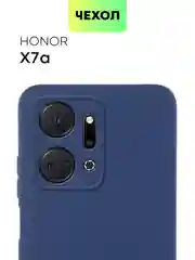 Чехол BROSCORP для Honor X7a матовый, силиконовый, тонкий, бортик вокруг камер
