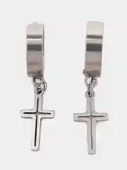 Серебряный серьги с крестиком унисекс
