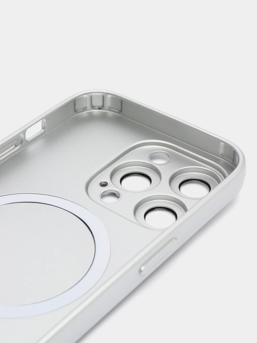 Серый металлик чехол MagSafe iPhone 16/15/14/13/12/11/Pro/Max/Plus/Mini/X/Xr/Xs магсейф