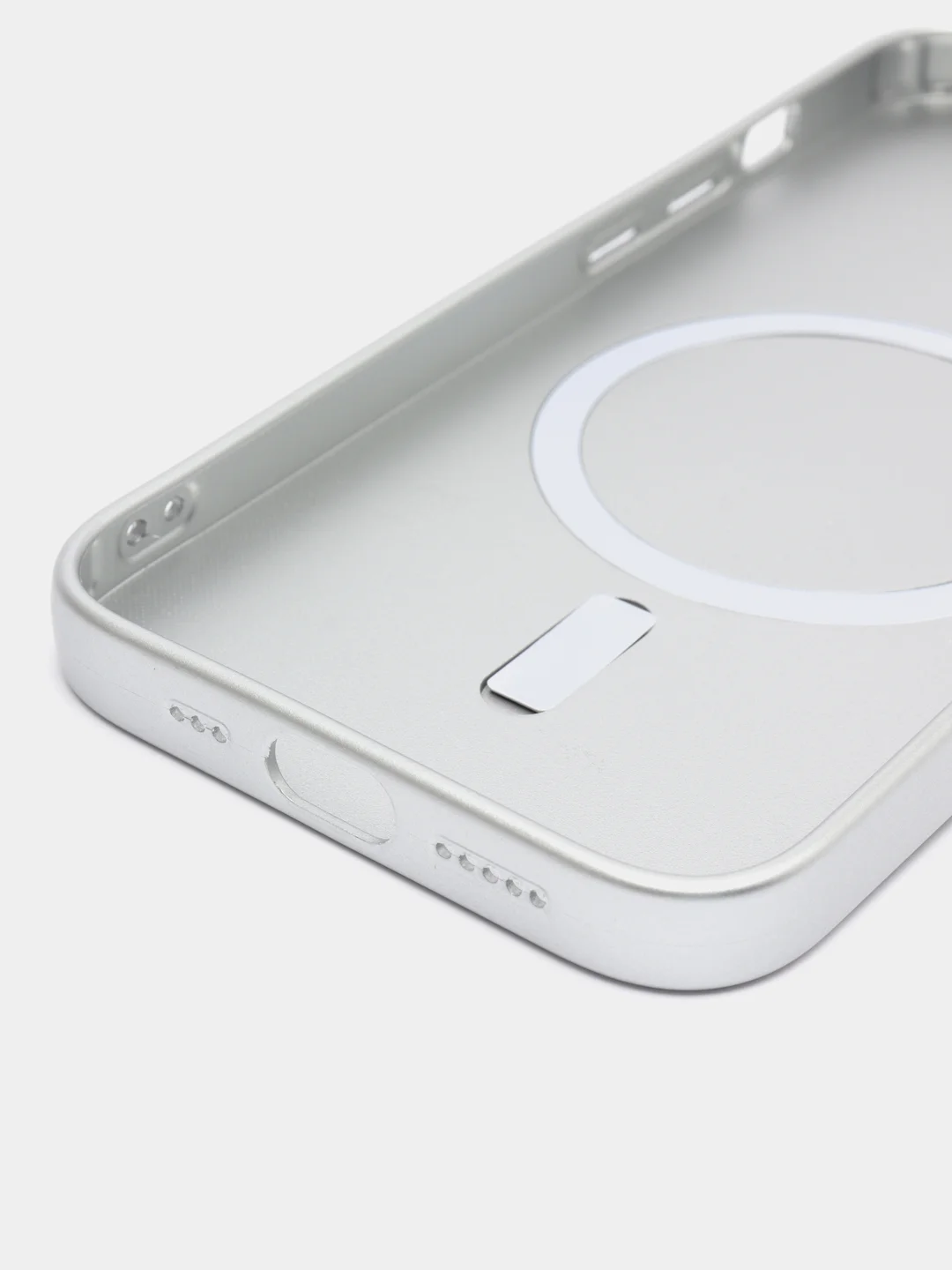 Серый металлик чехол MagSafe iPhone 16/15/14/13/12/11/Pro/Max/Plus/Mini/X/Xr/Xs магсейф