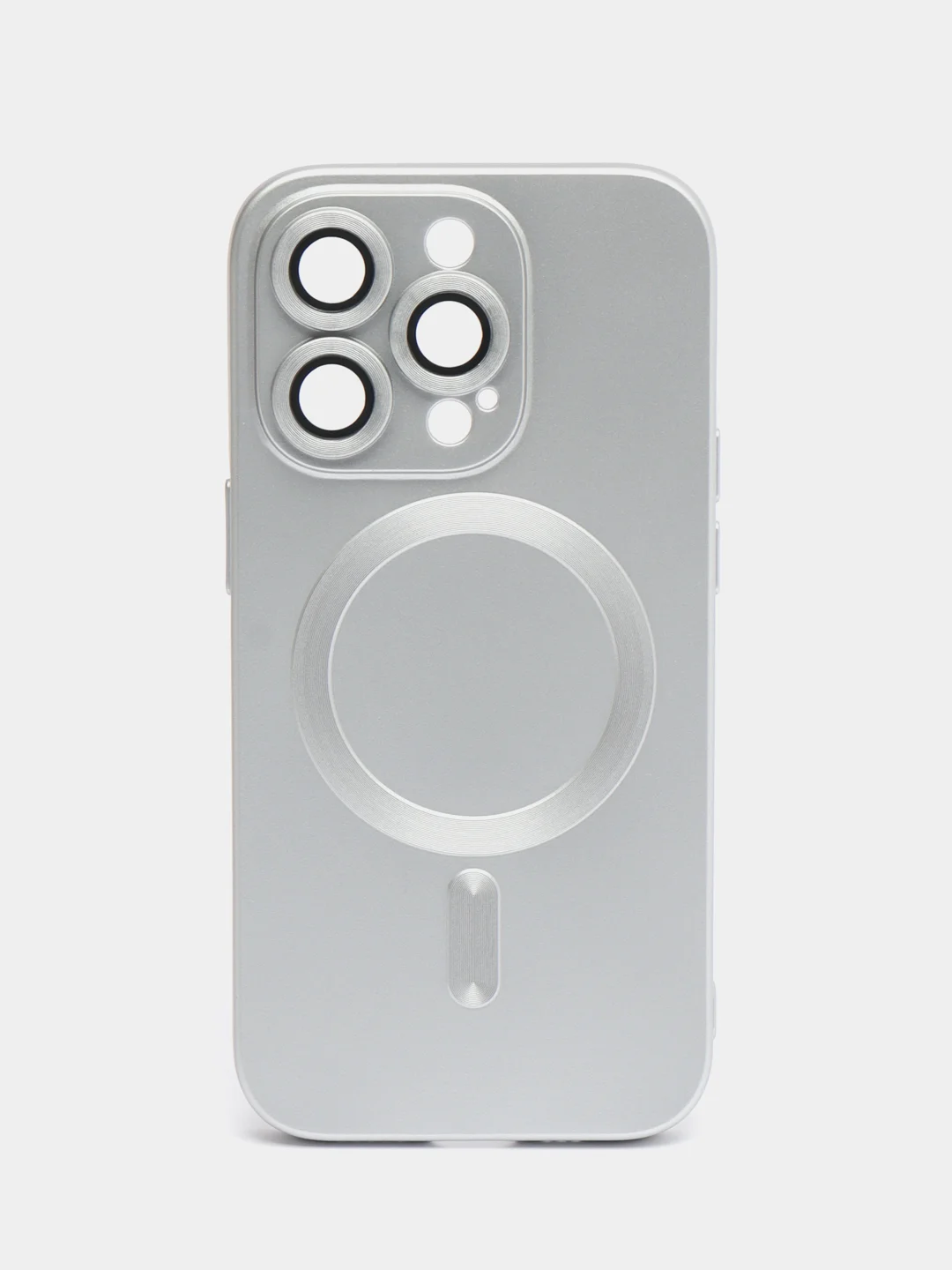 Серый металлик чехол MagSafe iPhone 16/15/14/13/12/11/Pro/Max/Plus/Mini/X/Xr/Xs магсейф