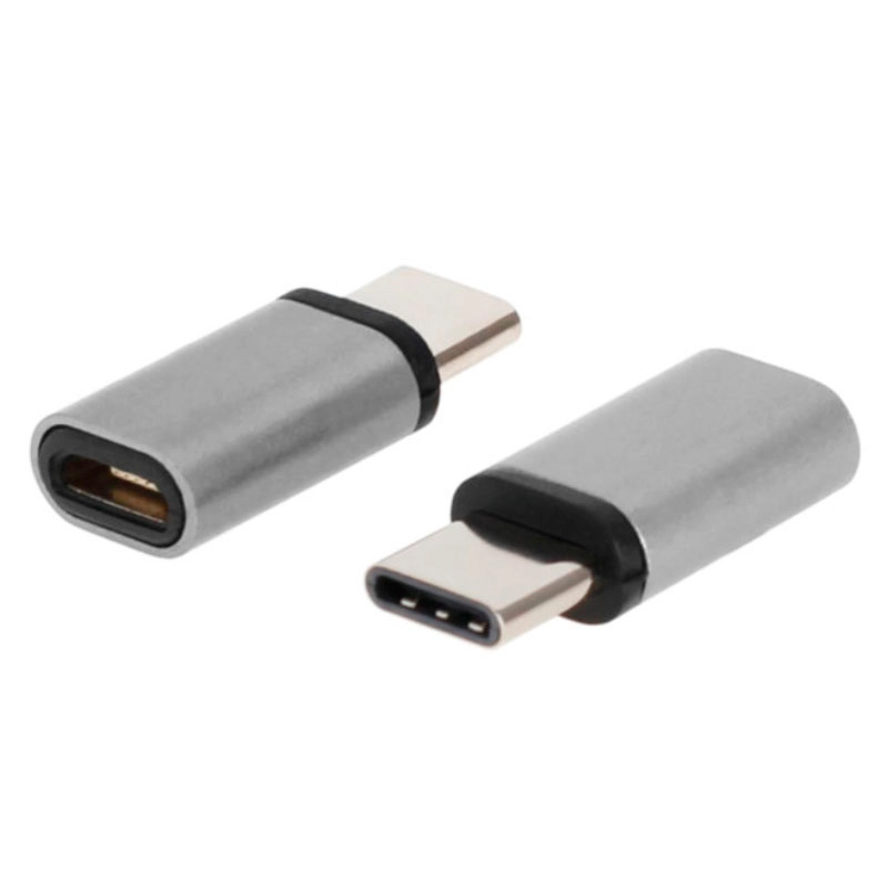 Переходник с MicroUSB на Type-C, белый, черный
