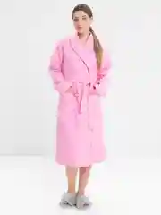 Розовый халат банный женский, мужской вафельный, унисекс, воротник шалька с поясом, 42-60 р