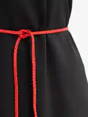 Красный пояс-канат женский, тонкий, с кисточками, пояс-шнурок на платье