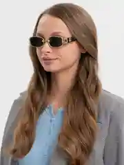 Черный прямоугольные солнцезащитные очки