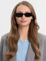 Черный прямоугольные солнцезащитные очки