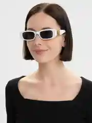 Белый прямоугольные солнцезащитные очки
