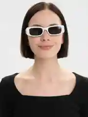 Белый прямоугольные солнцезащитные очки