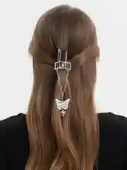Серый металлик металлический краб для волос