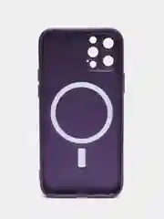 Фиолетовый чехол MagSafe iPhone 16/15/14/13/12/11/Pro/Max/Plus/Mini/X/Xr/Xs магсейф