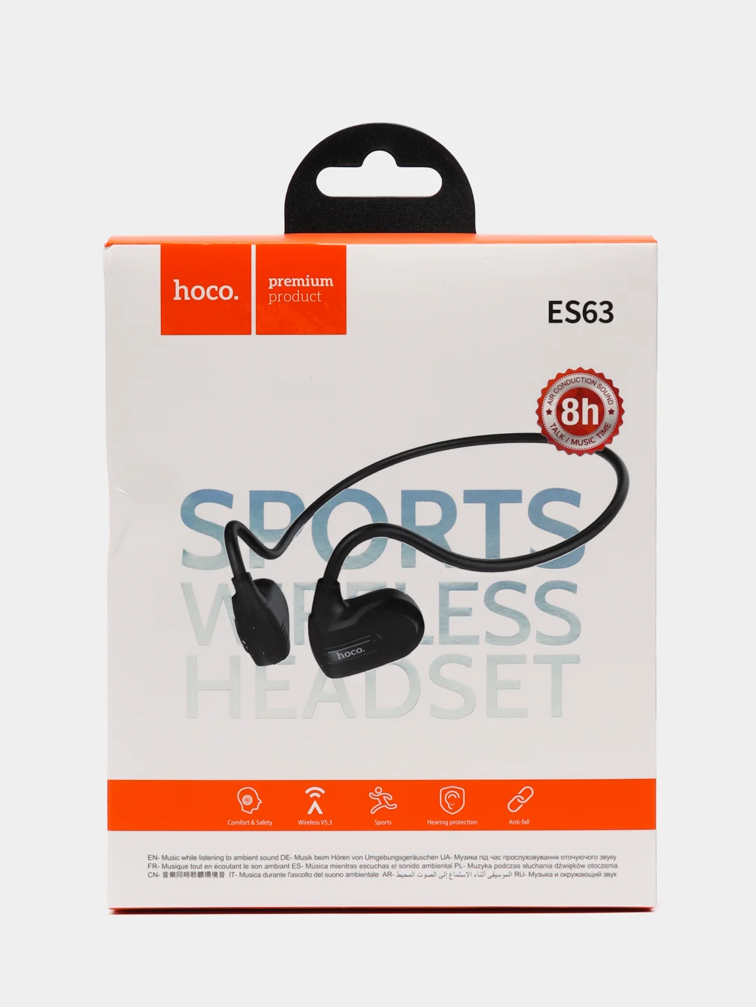 Черный беспроводные спортивные наушники HOCO ES63 Graceful
