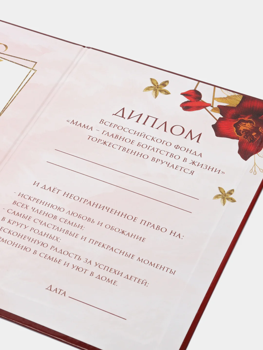Диплом "Лучшей маме", А5, 21 х 15 см