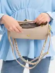 Бежевый сумка женская, багет