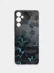Бирюзовый силиконовый чехол на Tecno Pova 4 / Текно Пова 4 прозрачный, с рисунком, защита камеры