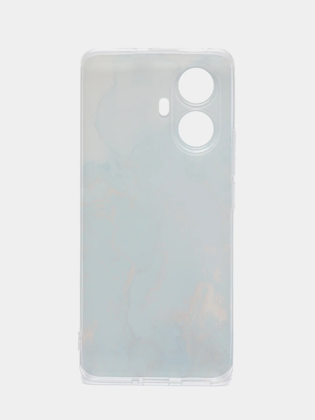 Светло-синий чехол на Realme 10 Pro+ / Реалми 10 Про плюс прозрачный, с рисунком, защита камеры