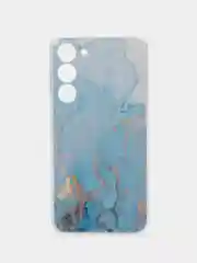 Светло-синий чехол на Samsung Galaxy S23 Plus 5G / Самсунг S23 Плюс 5G с рисунком, защита камеры