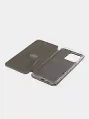 Серебряный чехол-книжка Xiaomi Redmi 10C / Poco C40, Сяоми Редми 10С / Поко С40
