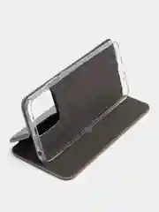 Серебряный чехол-книжка Xiaomi Redmi 10C / Poco C40, Сяоми Редми 10С / Поко С40
