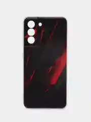 Красный силиконовый чехол на Samsung Galaxy S21 FE / Самсунг S21 FE, с рисунком, защита камеры
