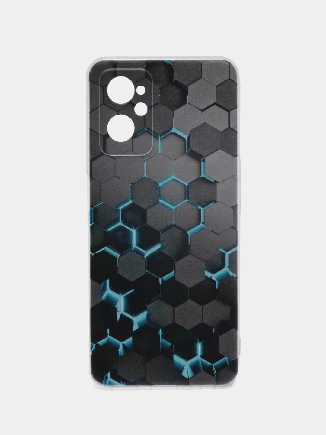 Бирюзовый чехол на Realme 9i/Oppo A96 4G / Реалми 9i/Оппо А96 4G с рисунком, защита камеры