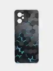 Бирюзовый чехол на Realme 9i/Oppo A96 4G / Реалми 9i/Оппо А96 4G с рисунком, защита камеры