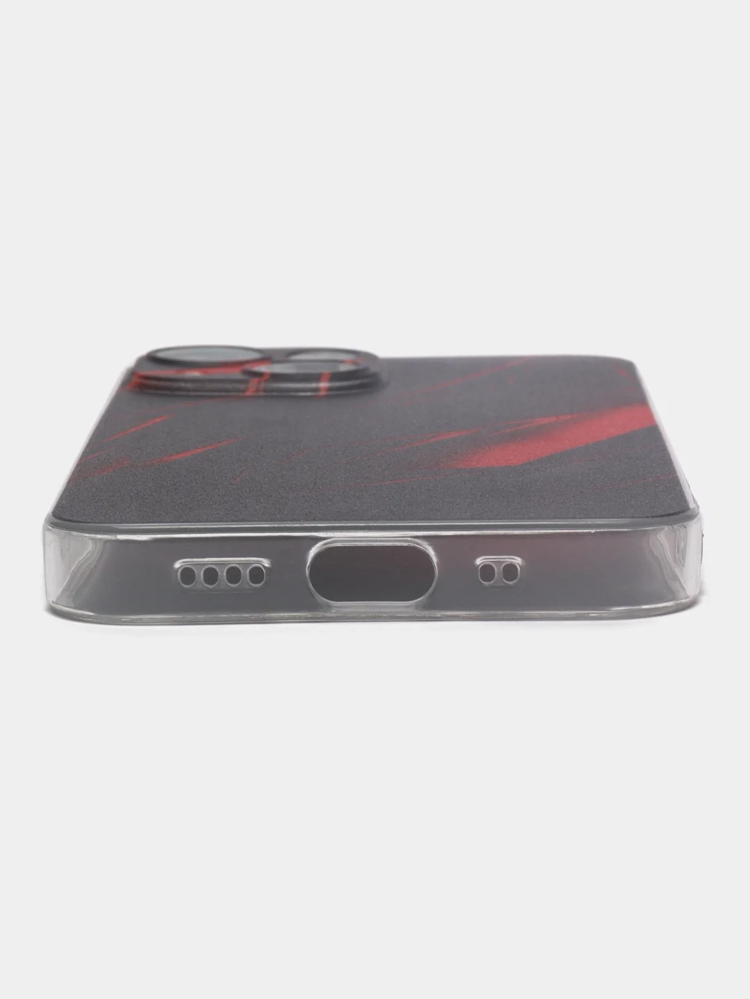 Красный силиконовый чехол на iPhone 13 mini / Айфон 13 mini, с рисунком, защита камеры