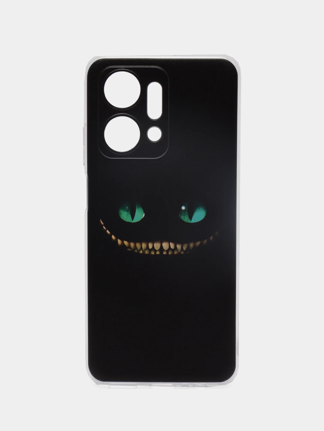 Черный силиконовый чехол на Honor X7A / Хонор X7A прозрачный, с рисунком, защита камеры