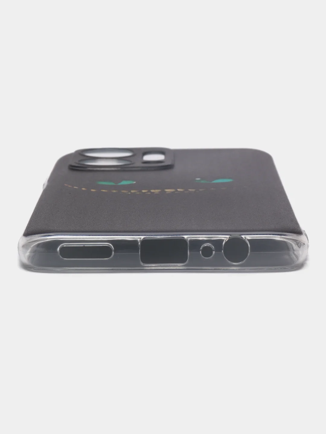 Черный силиконовый чехол на Honor X7A / Хонор X7A прозрачный, с рисунком, защита камеры