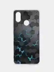 Бирюзовый силиконовый чехол на Xiaomi Mi 8 / Сяоми Ми 8 прозрачный, с рисунком, защита камеры