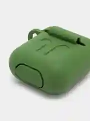 Лесной зеленый чехол для беспроводных наушников AirPods 1/2 с карабином, силиконовый